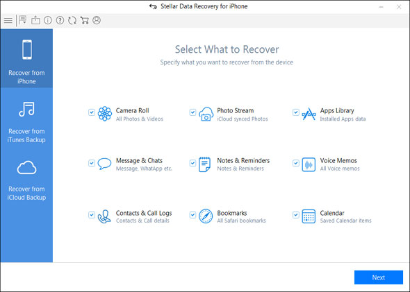 Stellar Data Recovery for iPhone screenshot